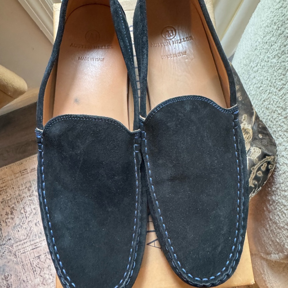 Austen Heller Navy Suede Men's Slip-Ons